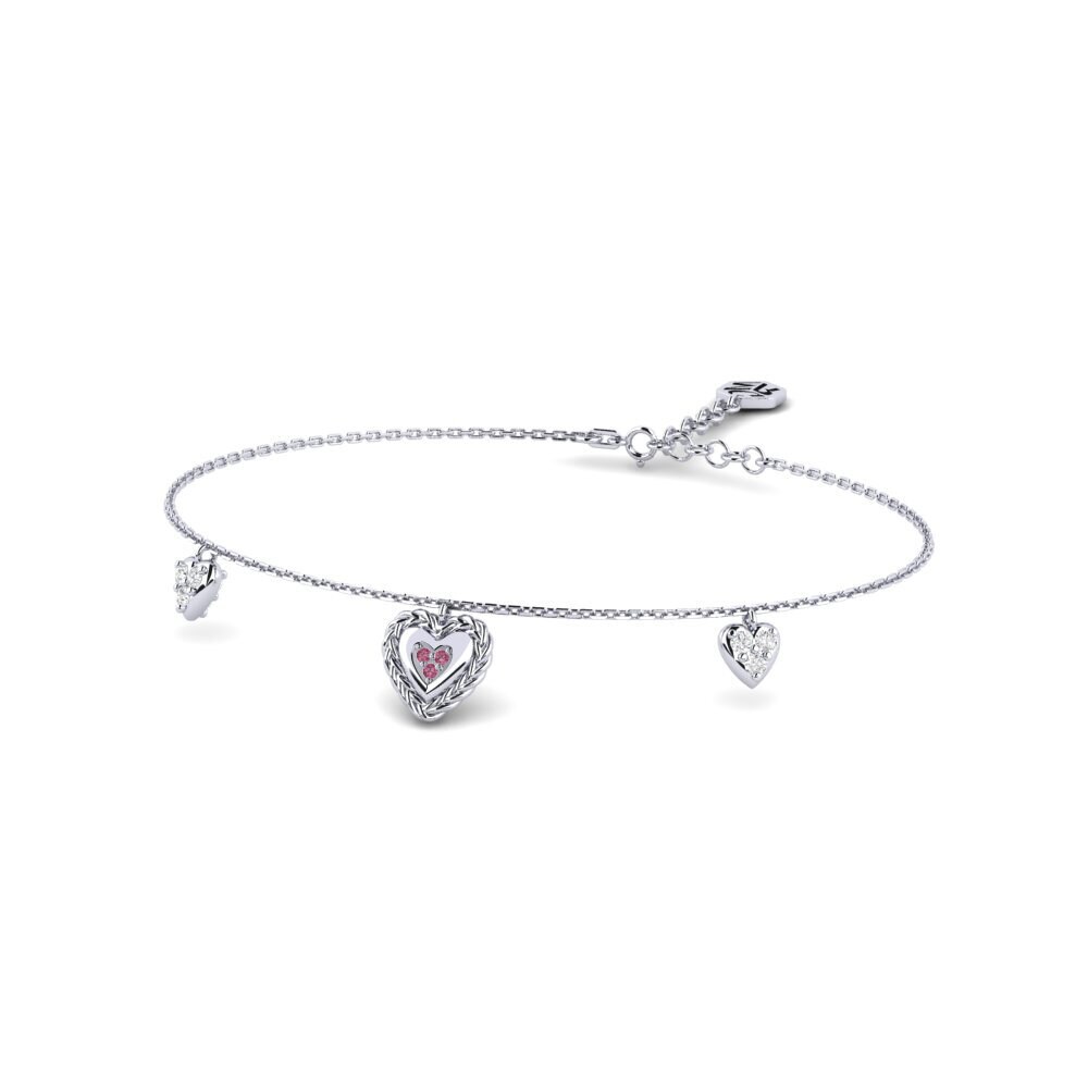 Palladium 950 Grenat de Rhodolite Bracelet pour femme Yunlin