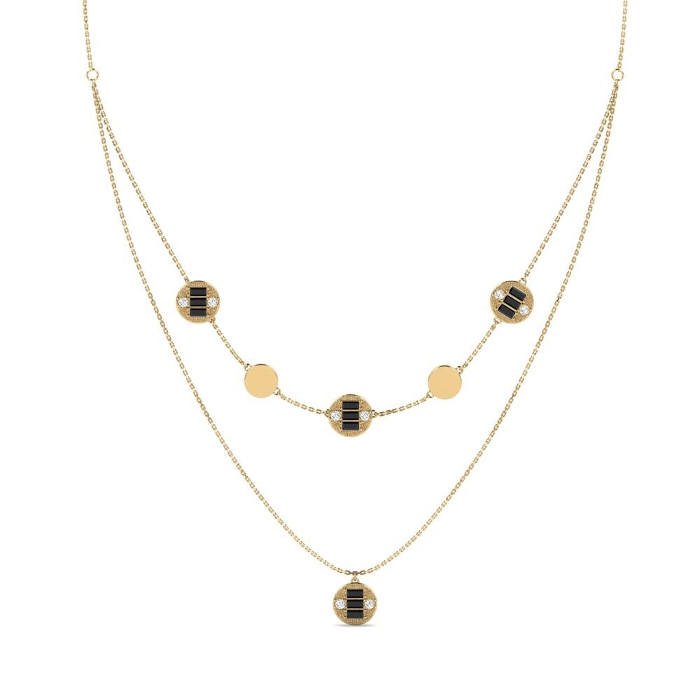 Baguette Black Onyx Women's Necklace Ulrenesd