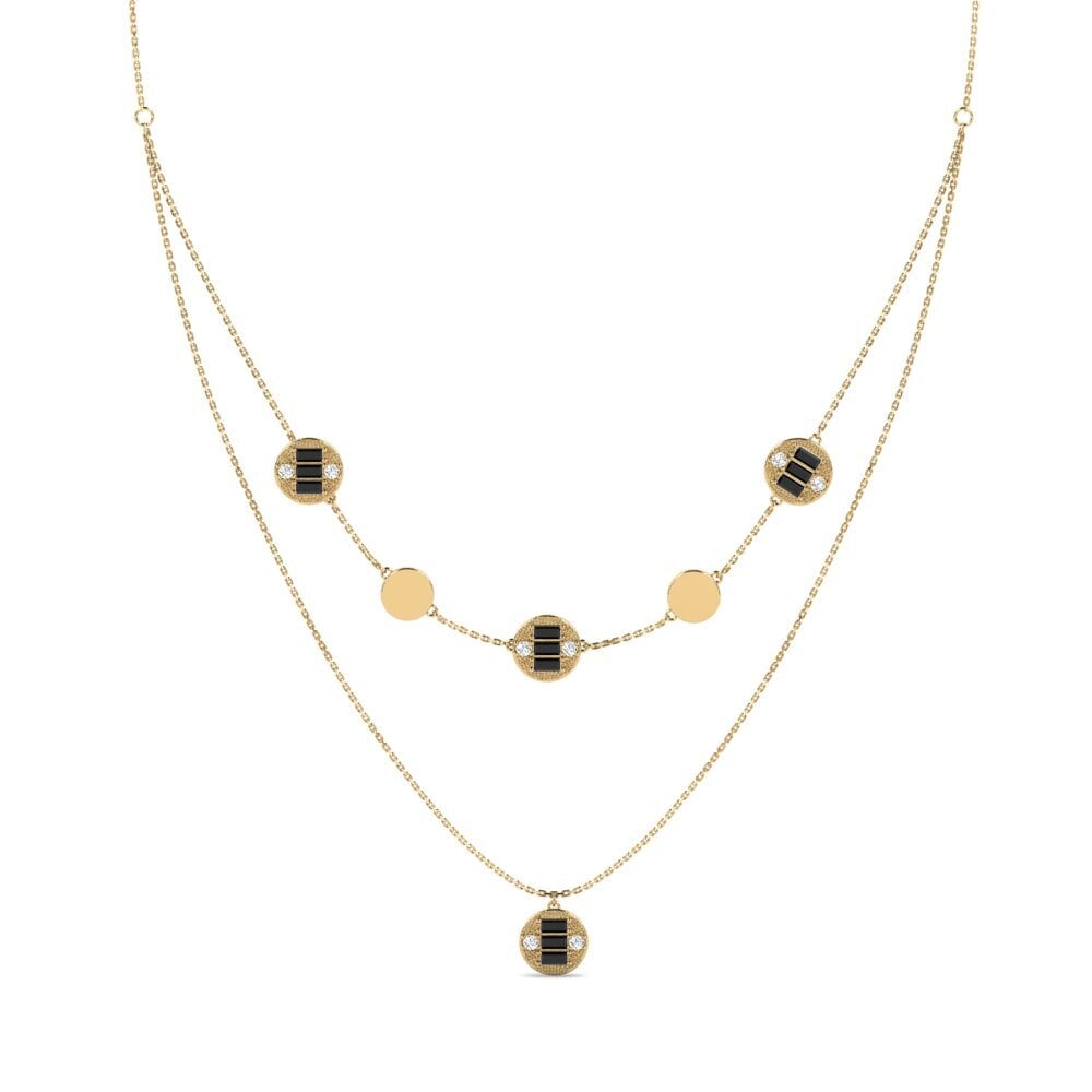 Baguette Black Sapphire Women's Necklace Ulrenesd