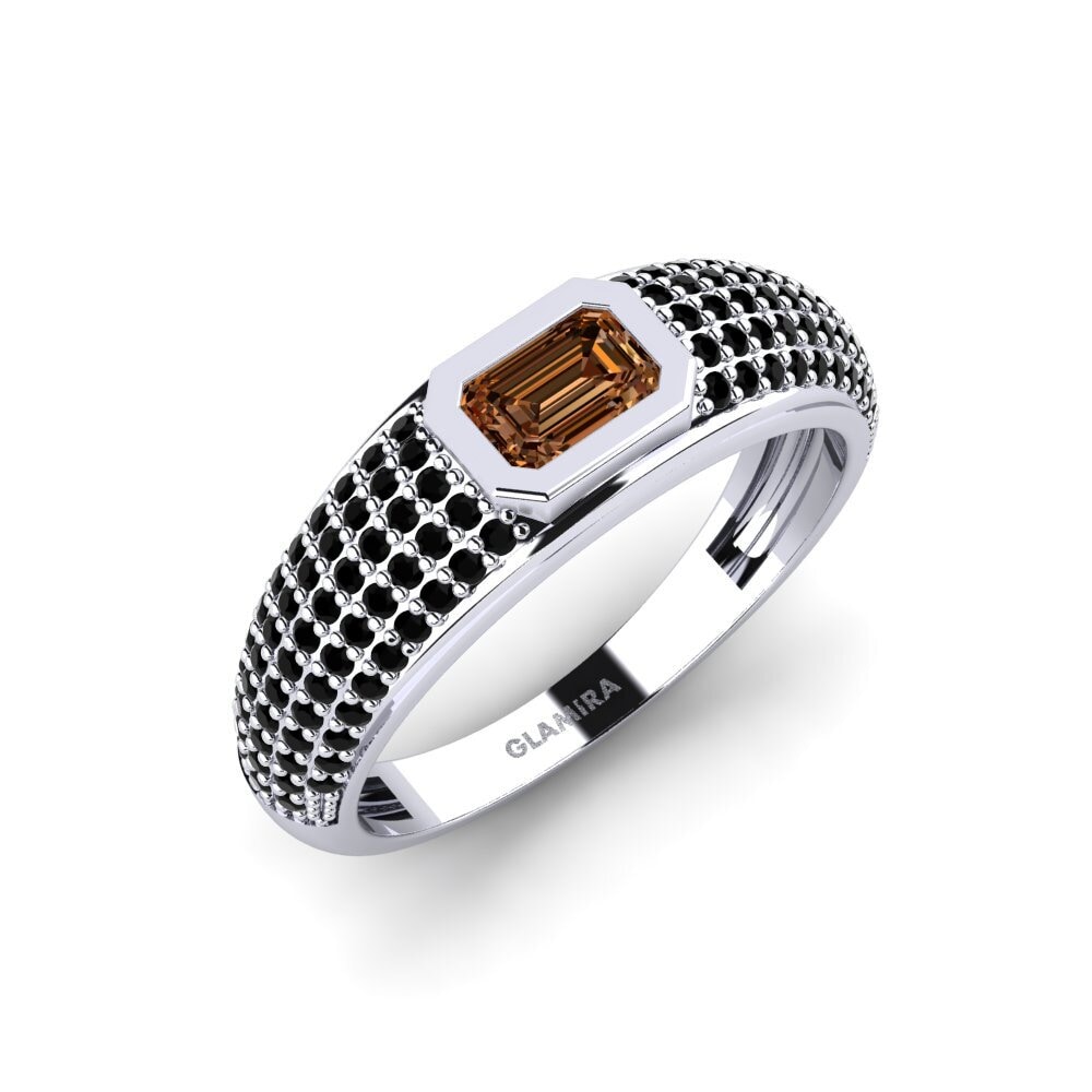 9k White Gold Brown Diamond Men's Ring Ugep