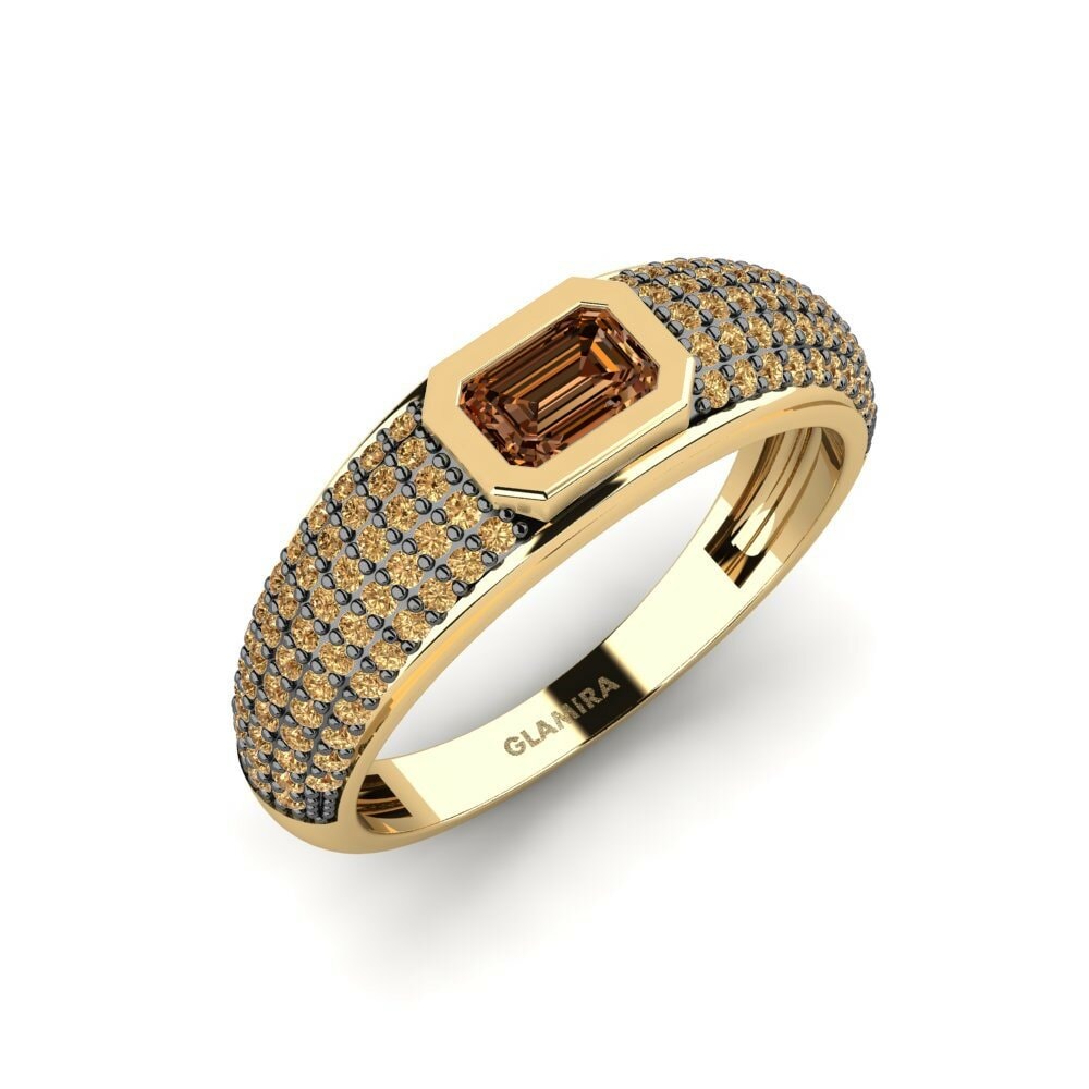 Diamante Marrone Anello da uomo Ugep