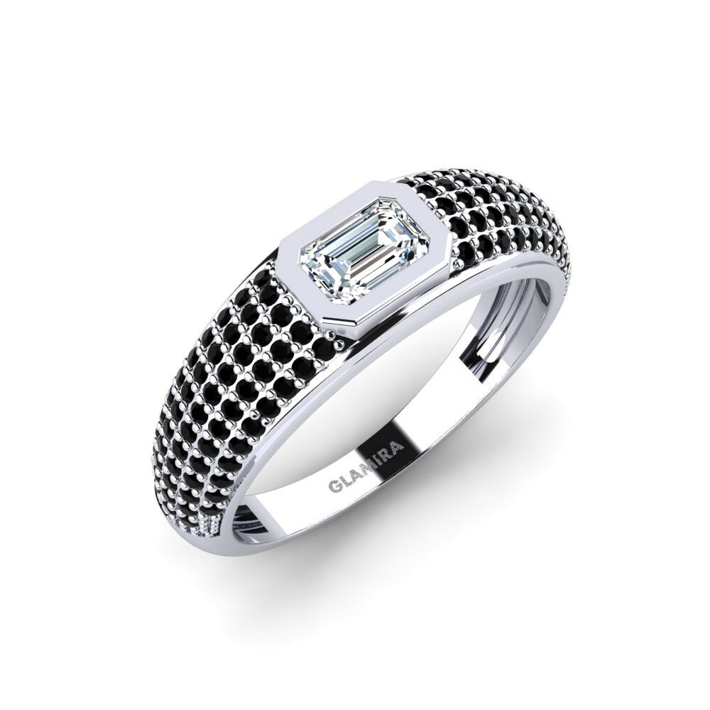 Weißgold 375 Smaragd Zirkonia Herrenring Ugep