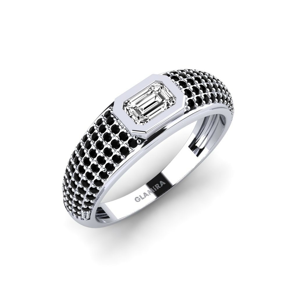 Oro Bianco 750 Moissanite Anello da uomo Ugep