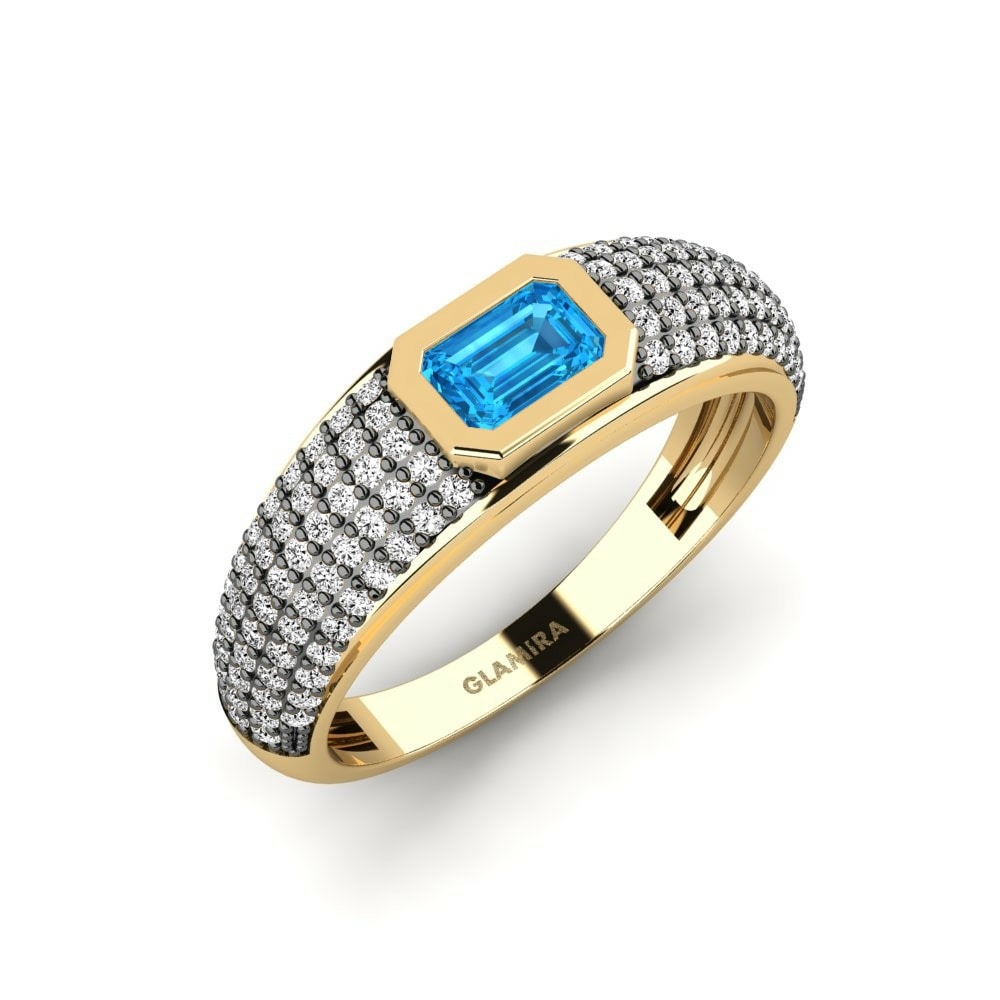 Topazio Azzurro Anello da uomo Ugep