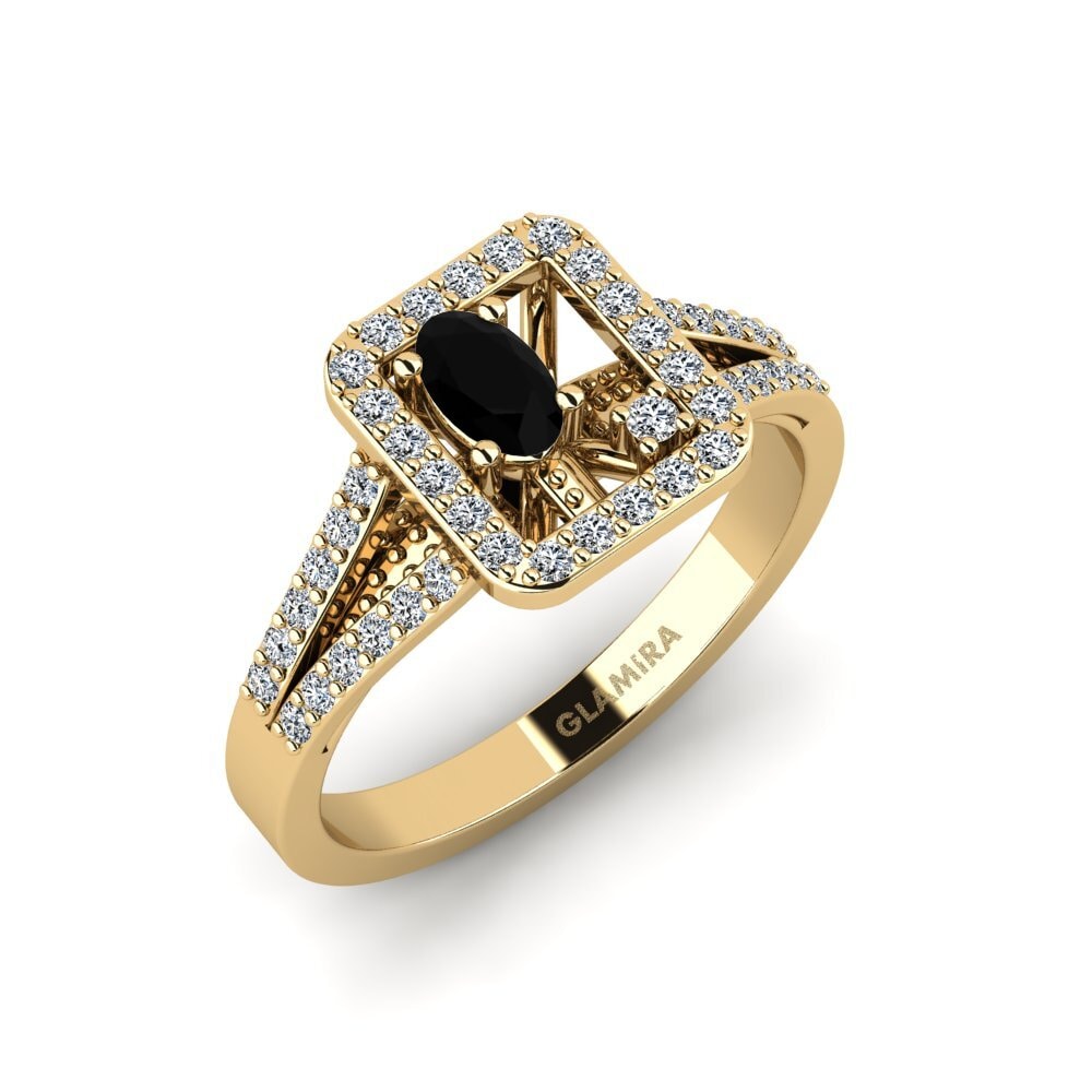 Black Sapphire Engagement Ring Apterwa