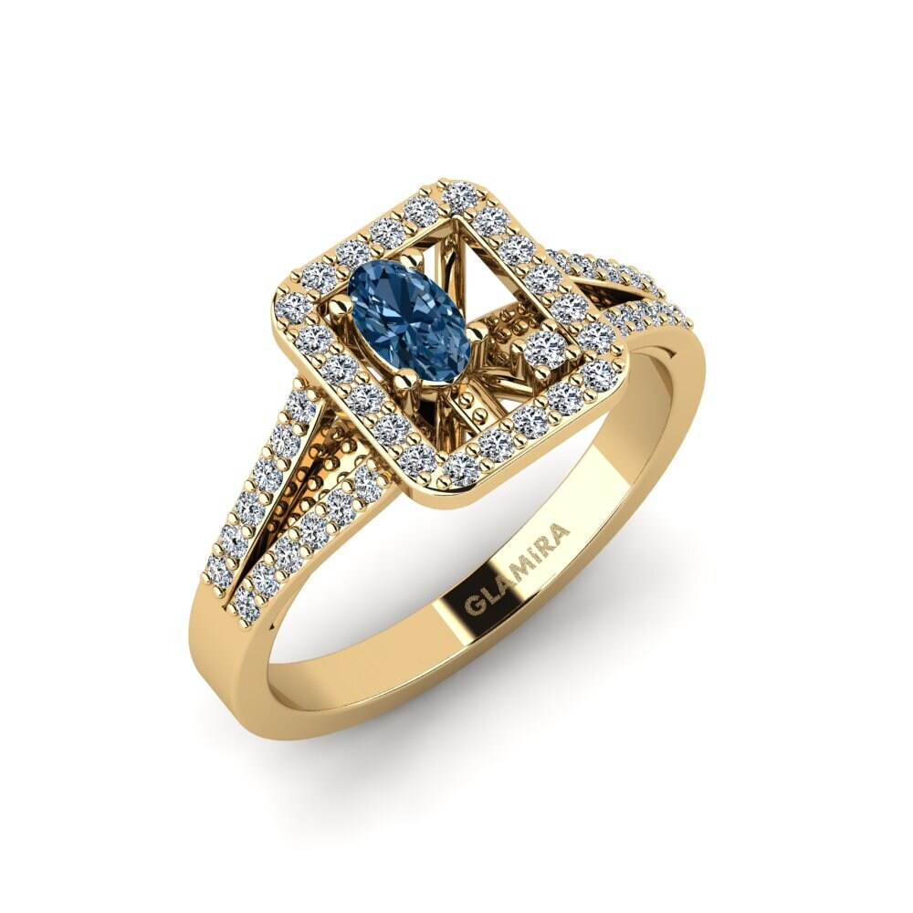 Blue Diamond Engagement Ring Apterwa