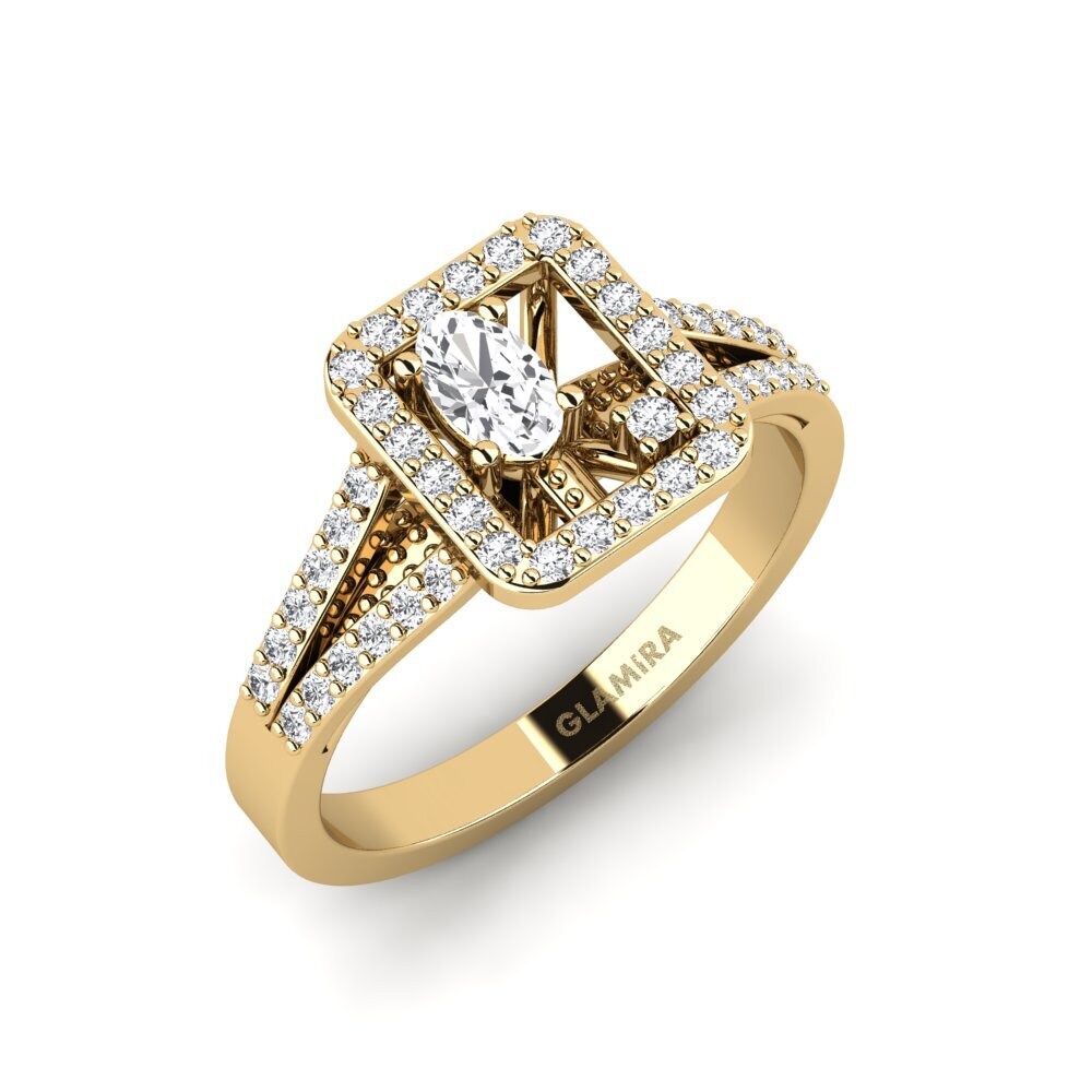 White sapphire Engagement Ring Apterwa