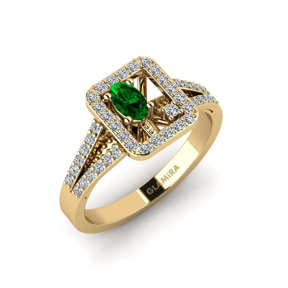 Green Zirconia Engagement Ring Apterwa