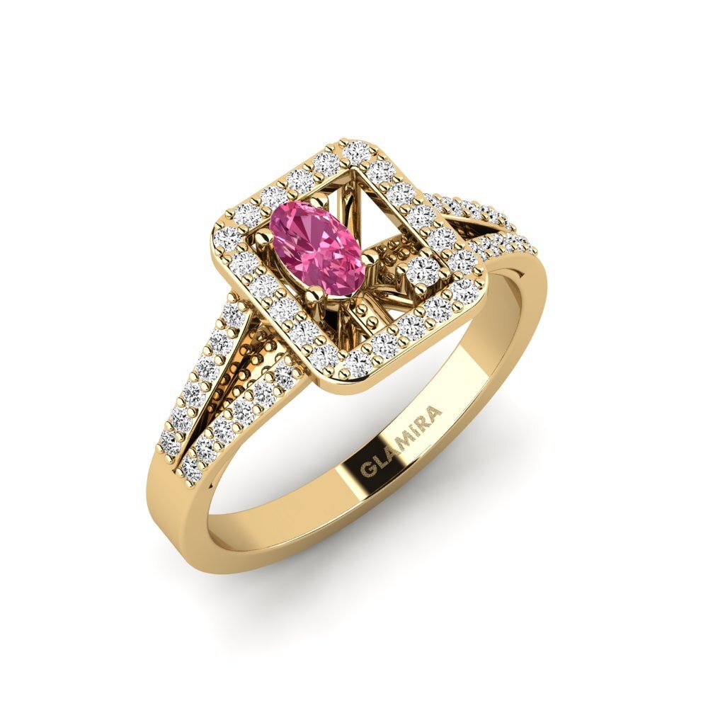 Oval Pink Tourmaline Engagement Ring Apterwa