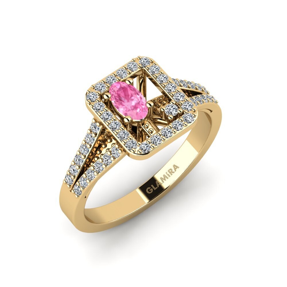 Oval Pink Sapphire Engagement Ring Apterwa