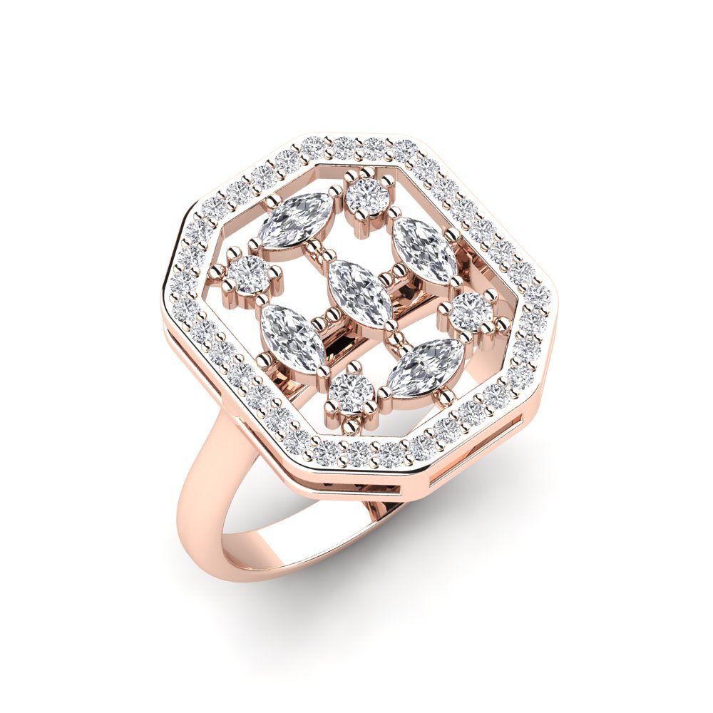 Buy Carat Marquise cut 18ct Rose Gold Diamond Engagement Ring - Main Image