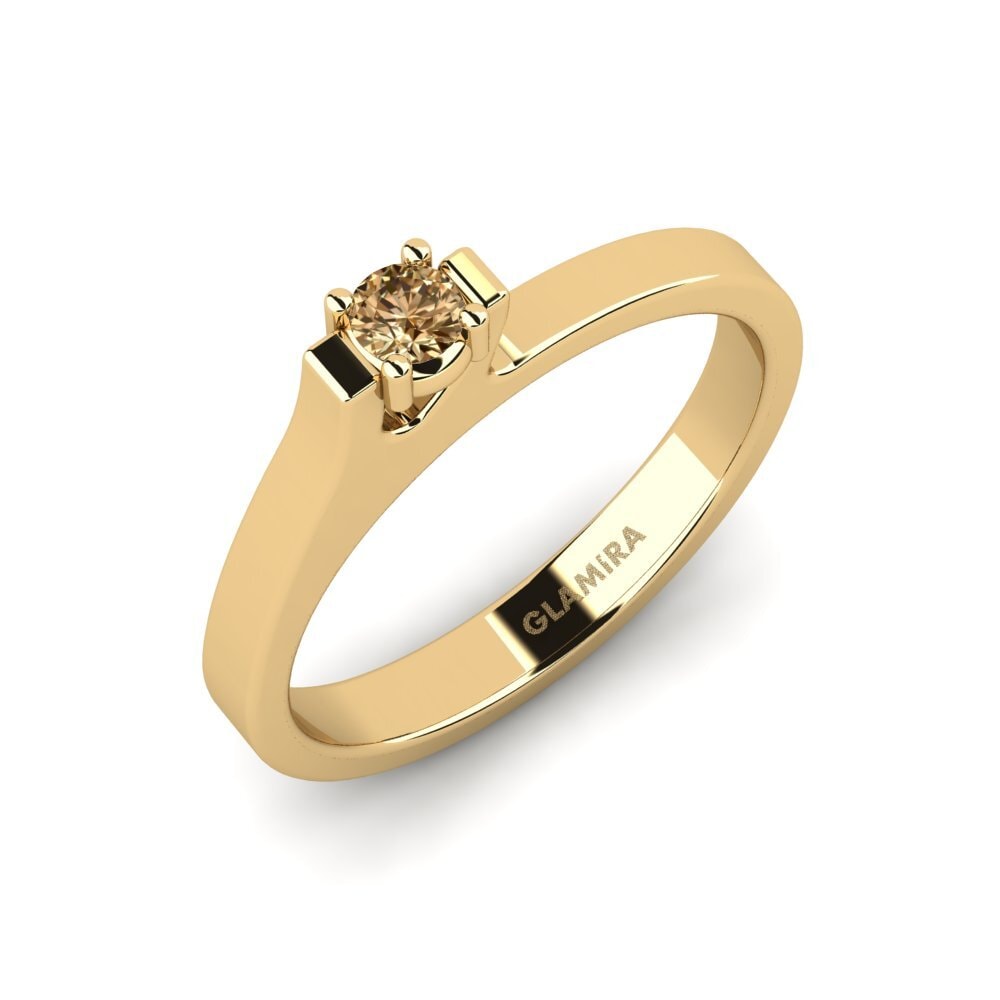 Diamante café Anillo de compromiso Ecgell
