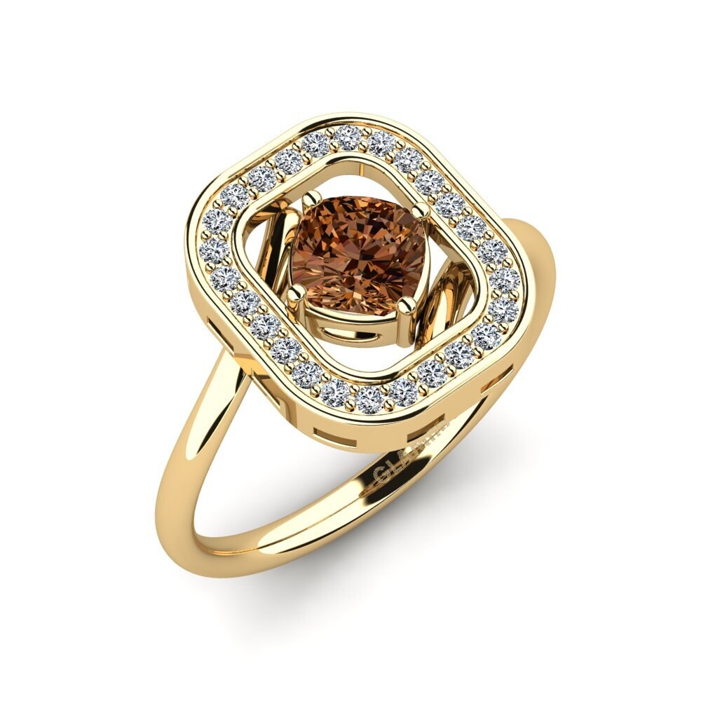 Cushion Brown Diamond Engagement Ring Ellenurp