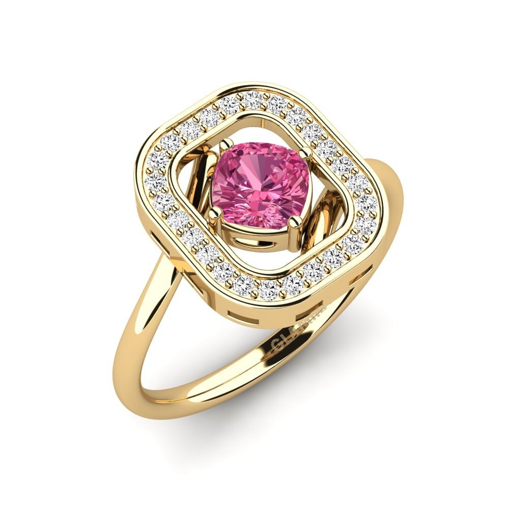 Cushion Pink Tourmaline Engagement Ring Ellenurp