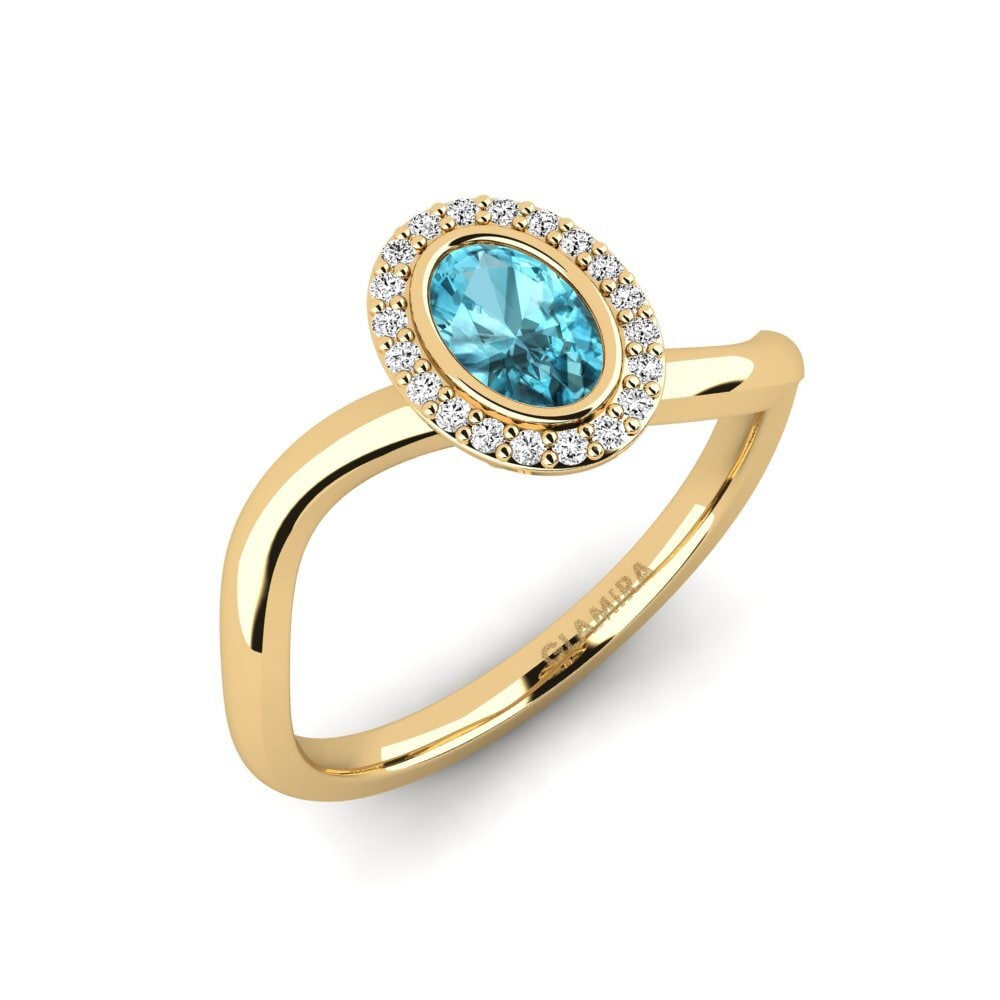 Zircon Bleu Bague de fiançailles Fagutimes