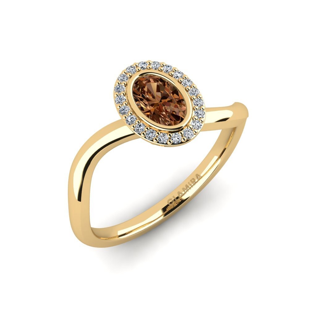 Diamante café Anillo de compromiso Fagutimes