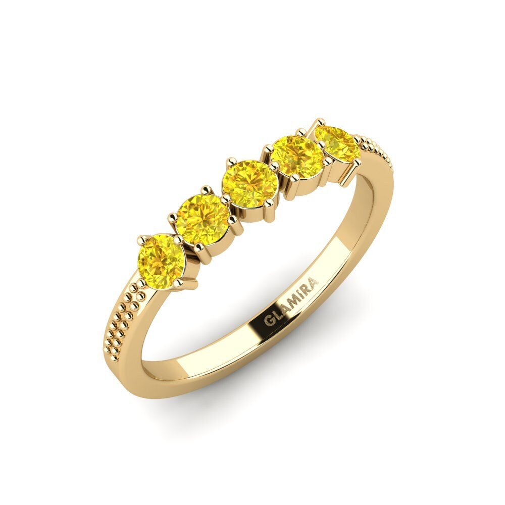 Saphir Jaune Bague de fiançailles Glog