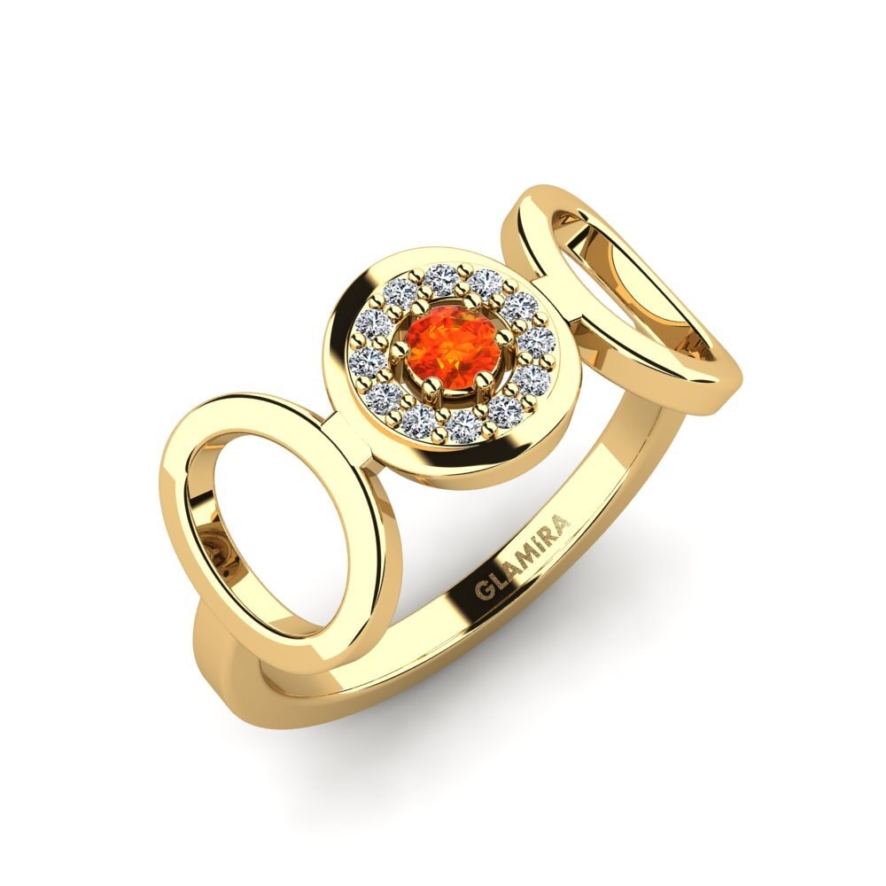 Orange Sapphire Engagement Ring Ilitant