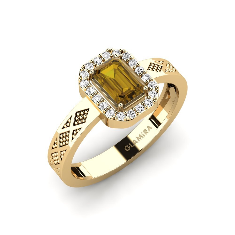Brown Zircon Engagement Ring Isaies