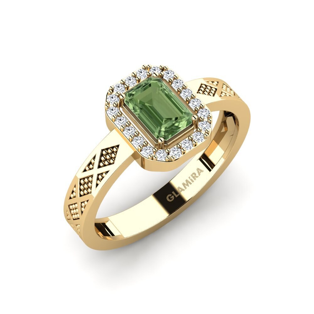 Green Sapphire Engagement Ring Isaies