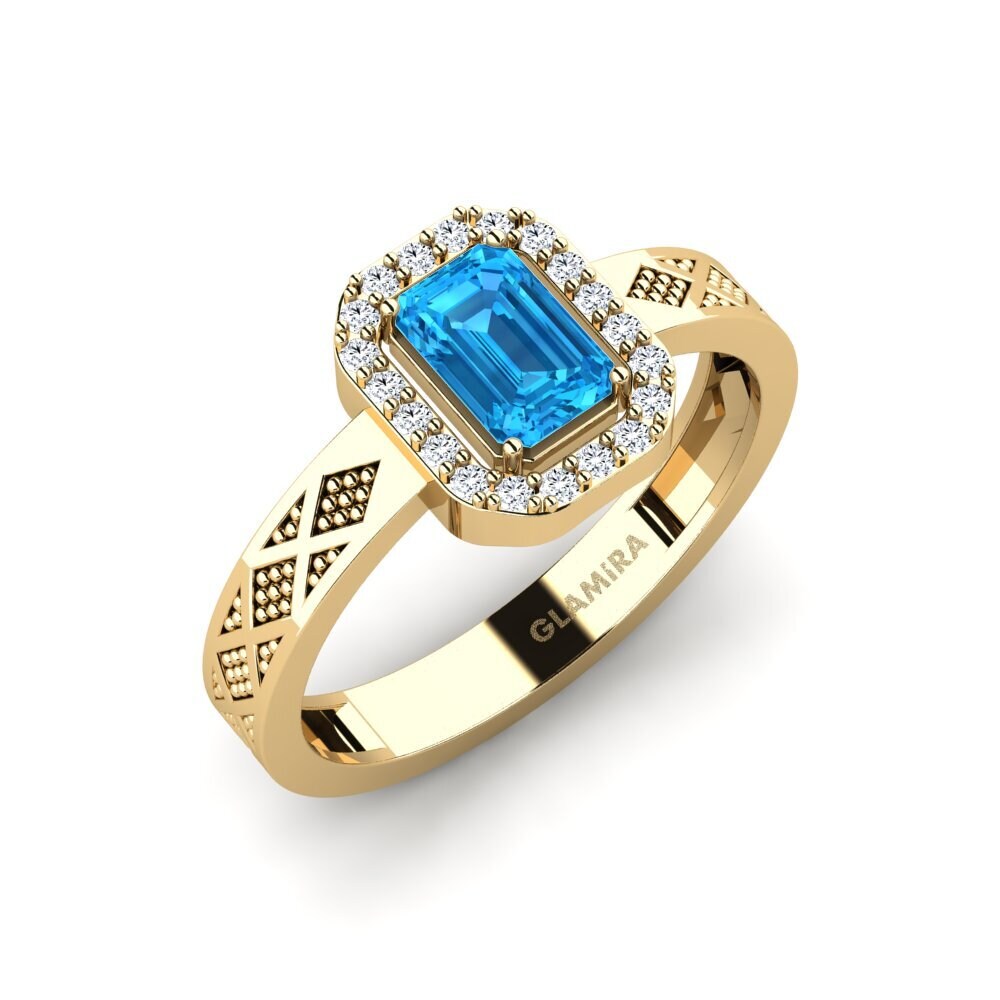 Blue Topaz Engagement Ring Isaies