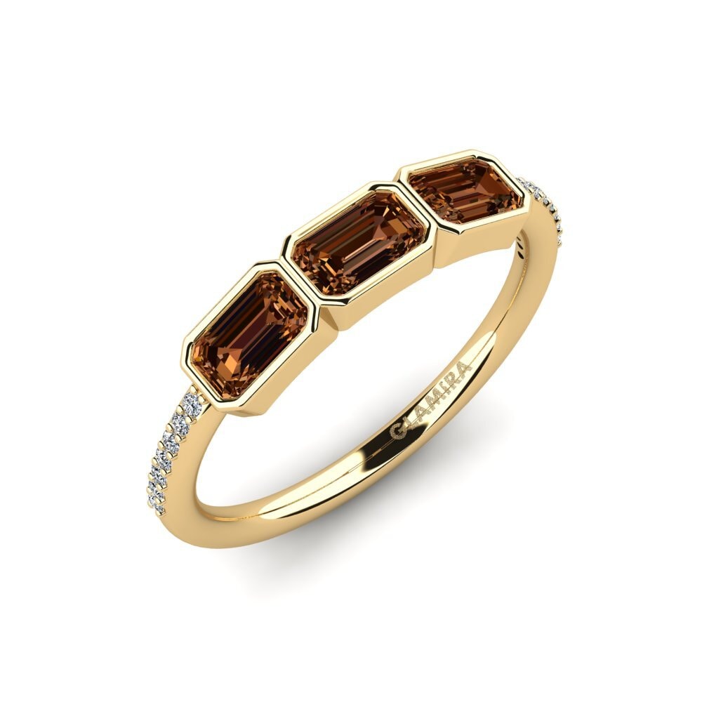 Emerald Cut Brown Diamond Engagement Ring Kevenda