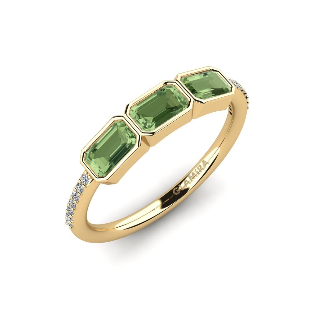 Emerald Cut Green Sapphire Engagement Ring Kevenda