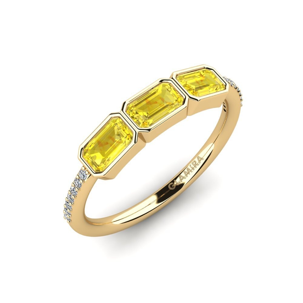 Emerald Cut Yellow Sapphire Engagement Ring Kevenda