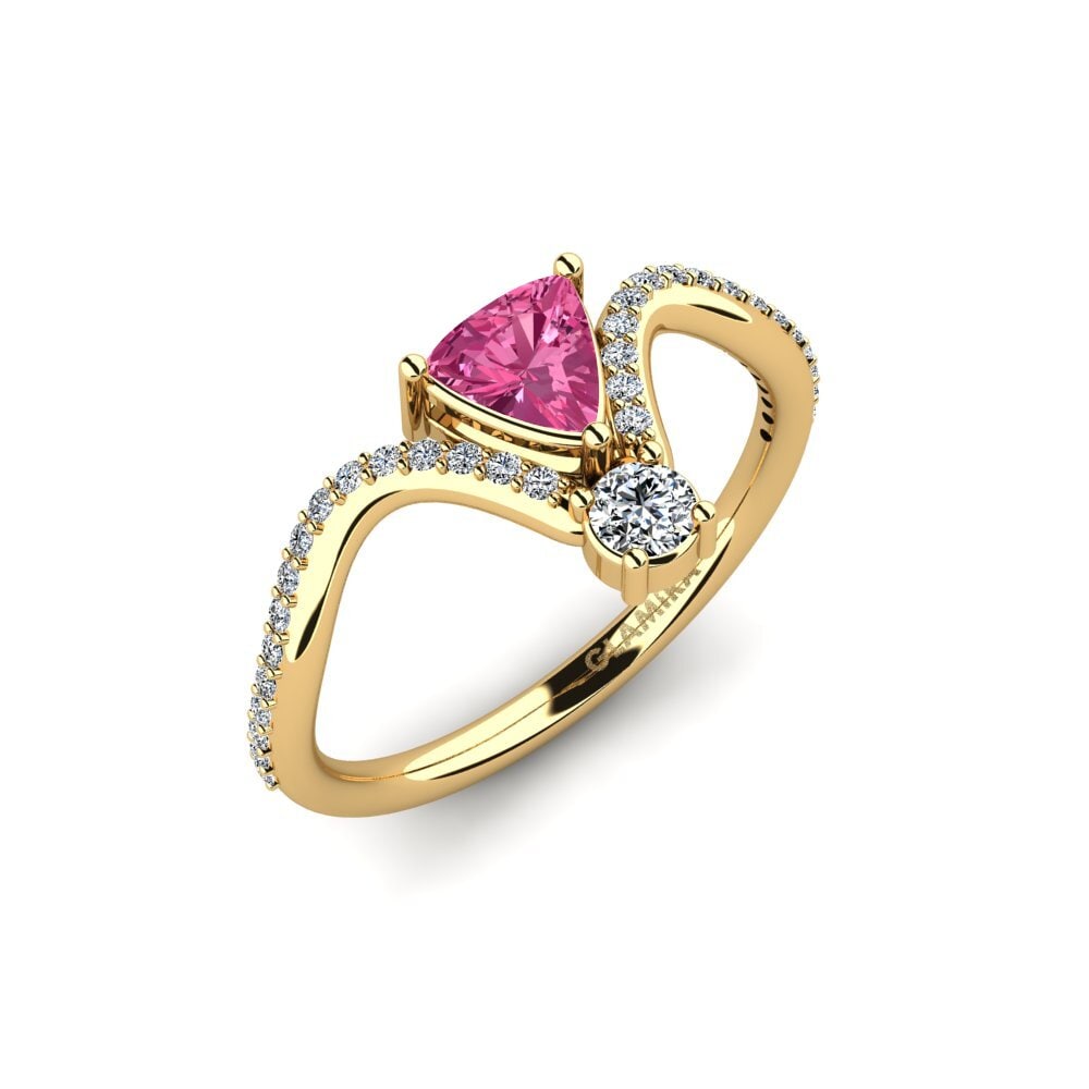 Trillion Pink Tourmaline Engagement Ring Ocellen
