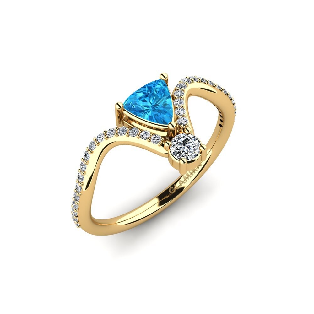 Trillion Blue Topaz Engagement Ring Ocellen
