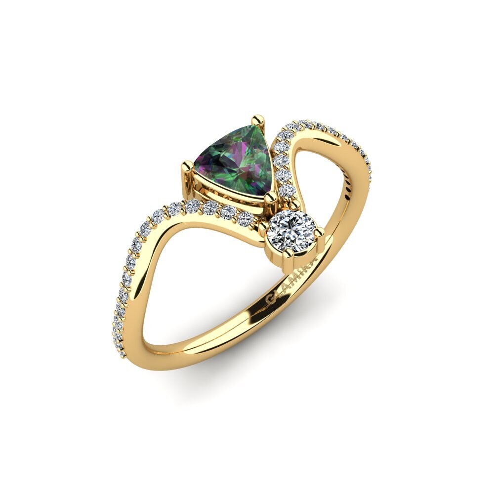 Trillion Mystic Topaz Engagement Ring Ocellen