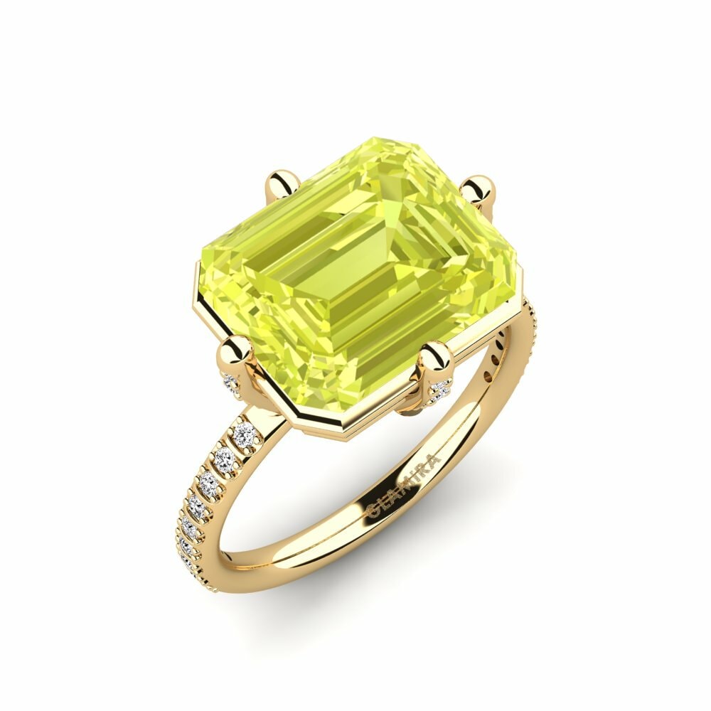 Quartz Citron Bague de fiançailles Odincxb