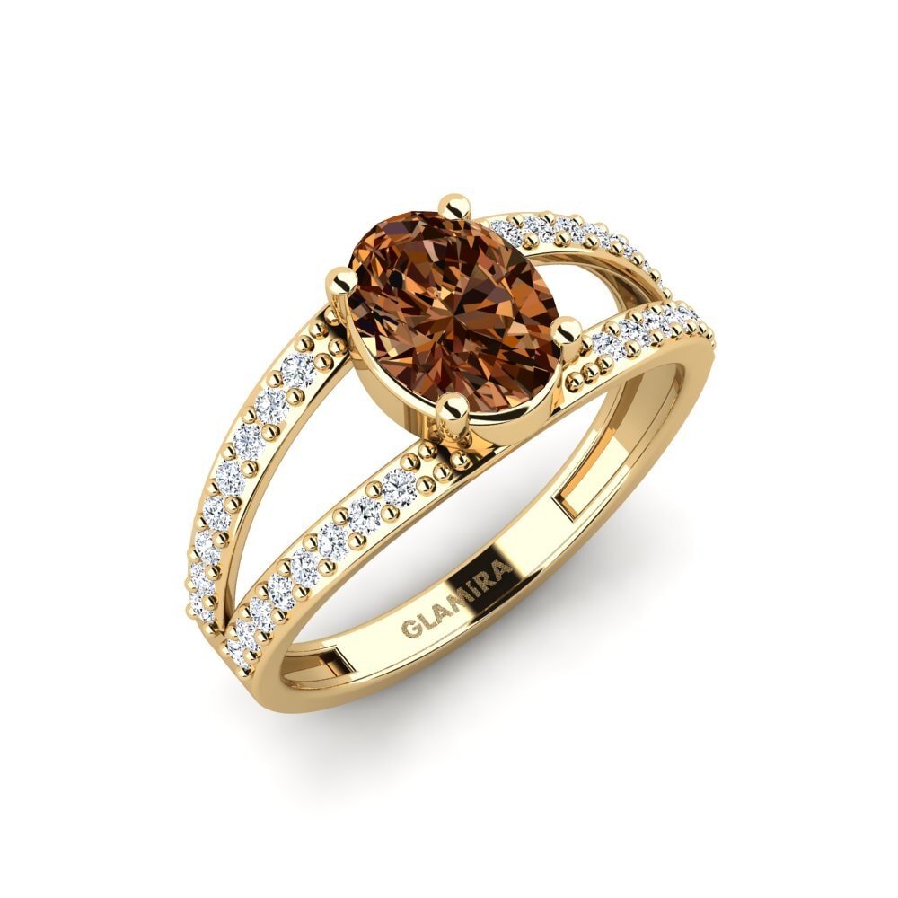 Oval Brown Diamond Engagement Ring Recrio