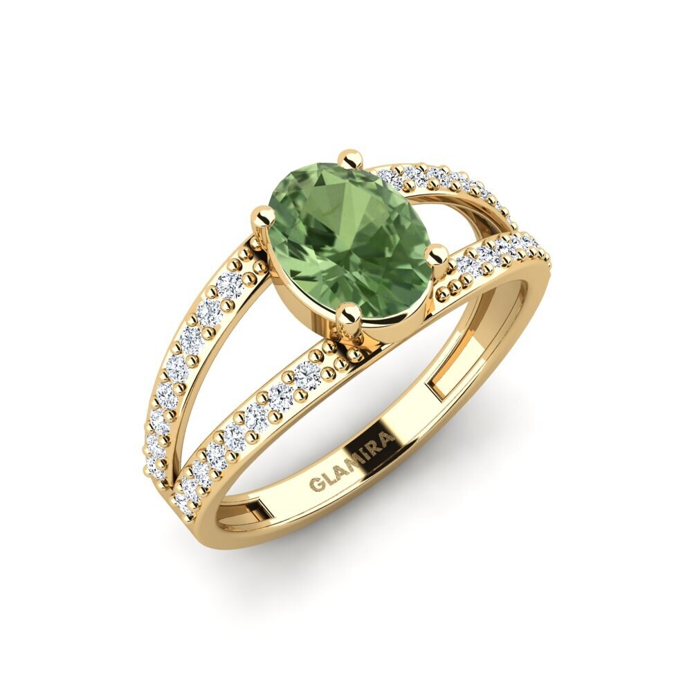 Oval Green Sapphire Engagement Ring Recrio
