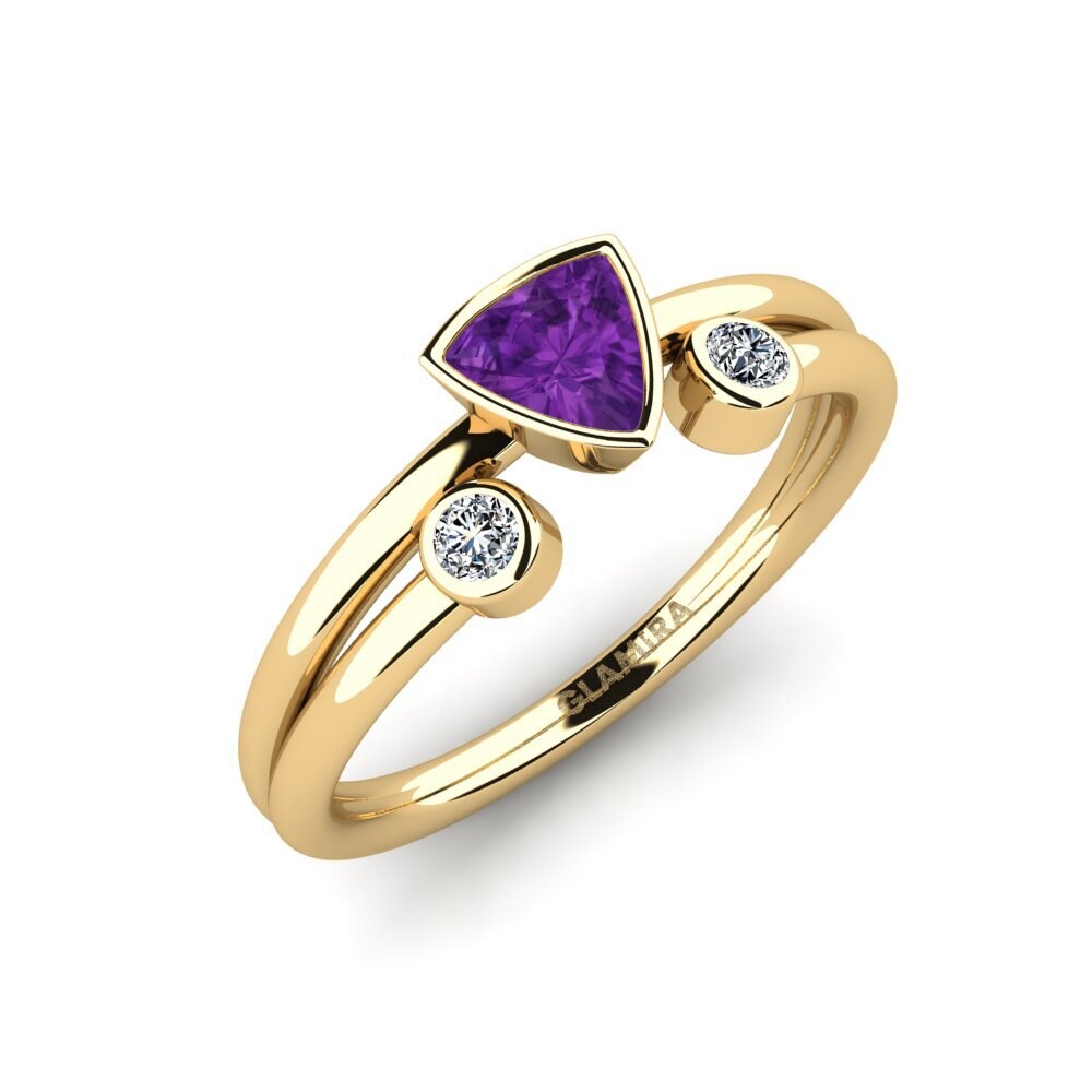 Trillion Amethyst Engagement Ring Rosalin