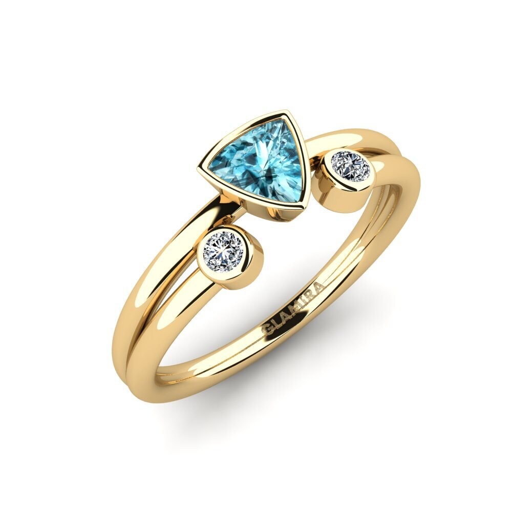 Blue Zircon Engagement Ring Rosalin