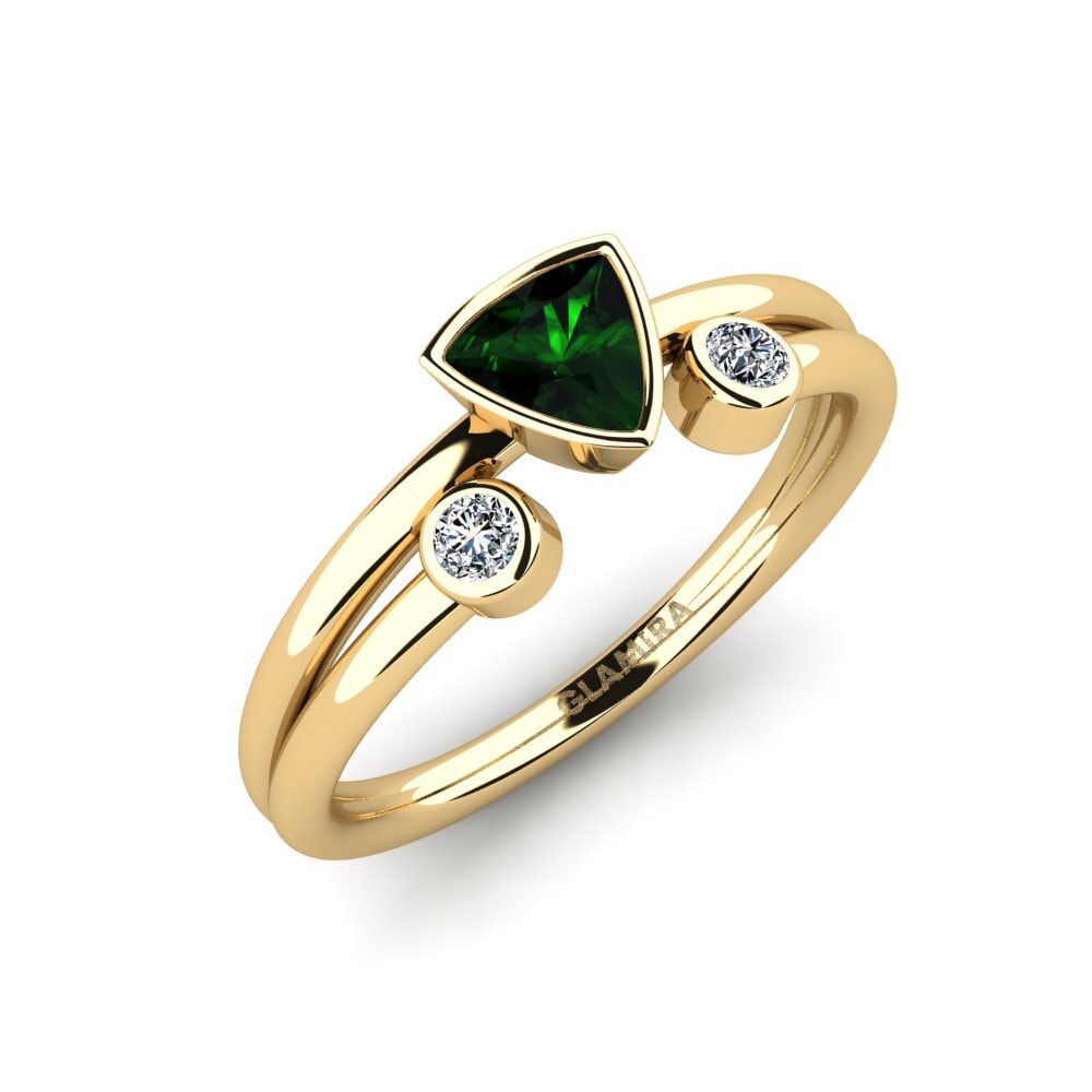 Trillion Green Tourmaline Engagement Ring Rosalin