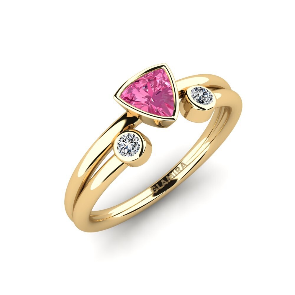 Trillion Pink Tourmaline Engagement Ring Rosalin