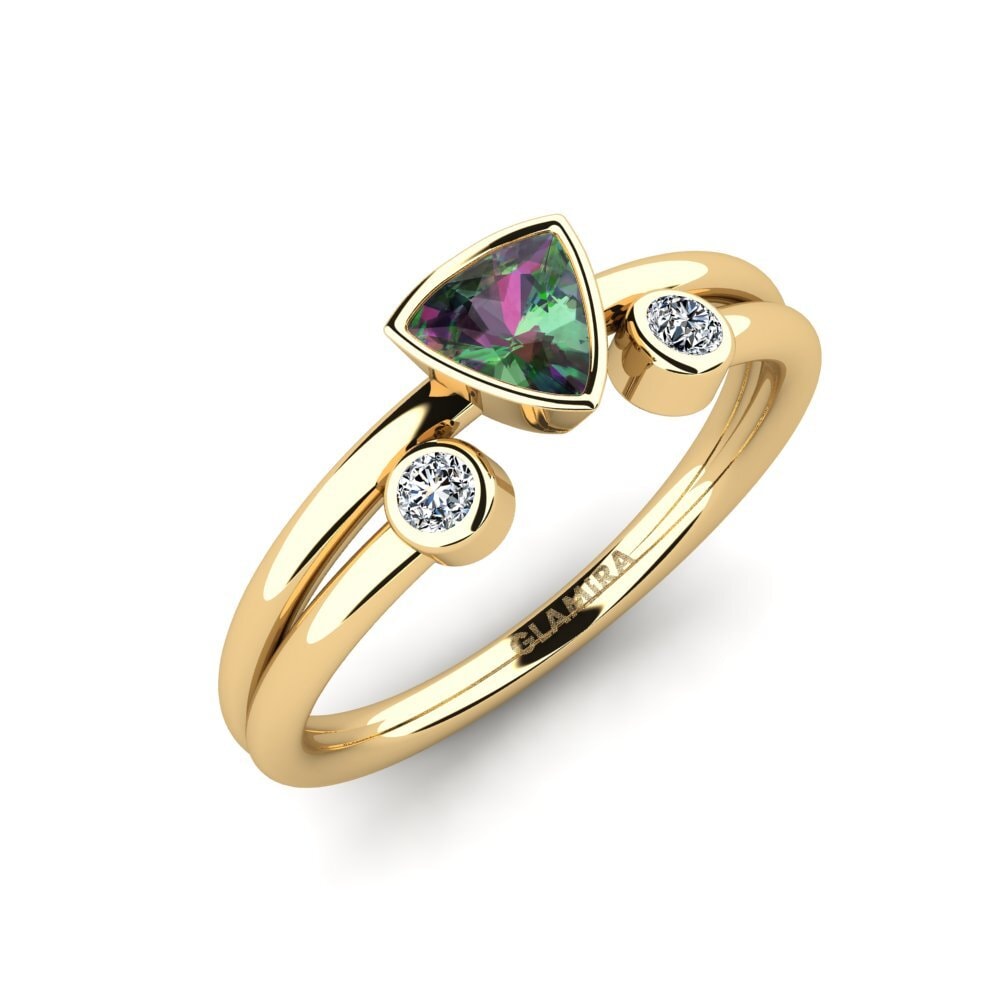 Trillion Mystic Topaz Engagement Ring Rosalin