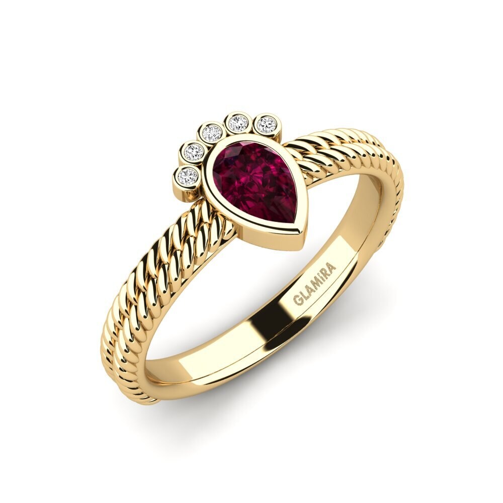 Rhodolite Garnet Engagement Ring Sickle