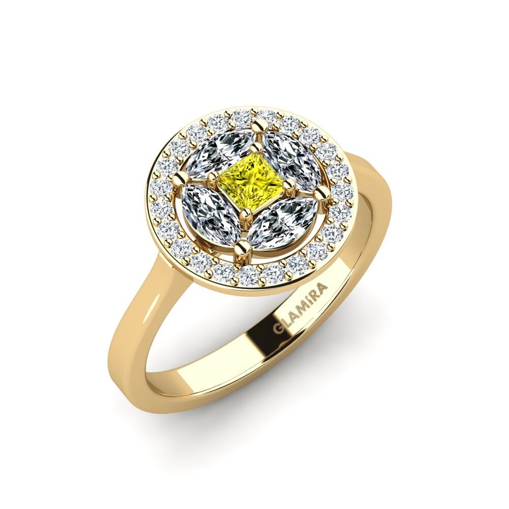 Diamante Amarillo Anillo de compromiso Studio