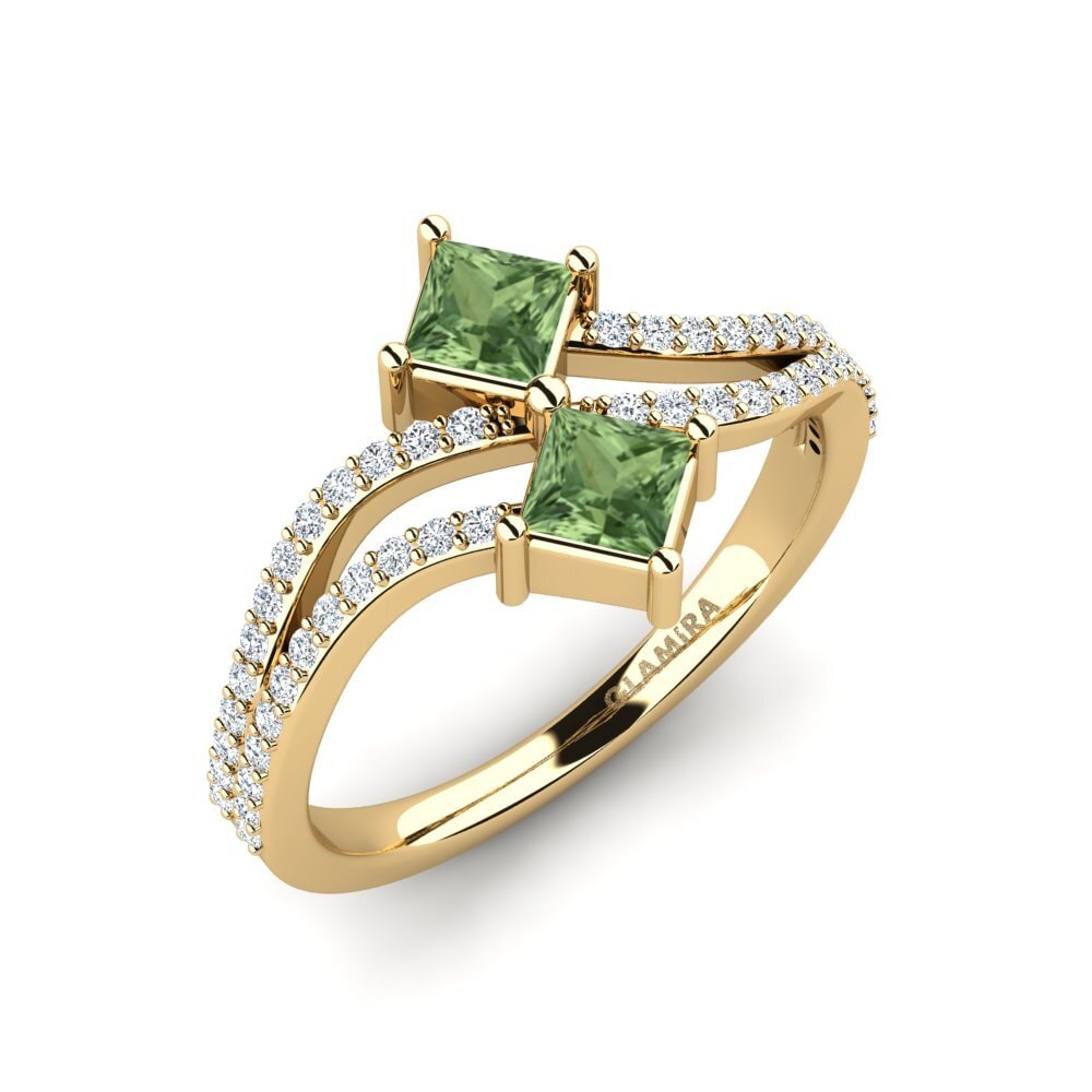 Princess Green Sapphire Engagement Ring Wigan