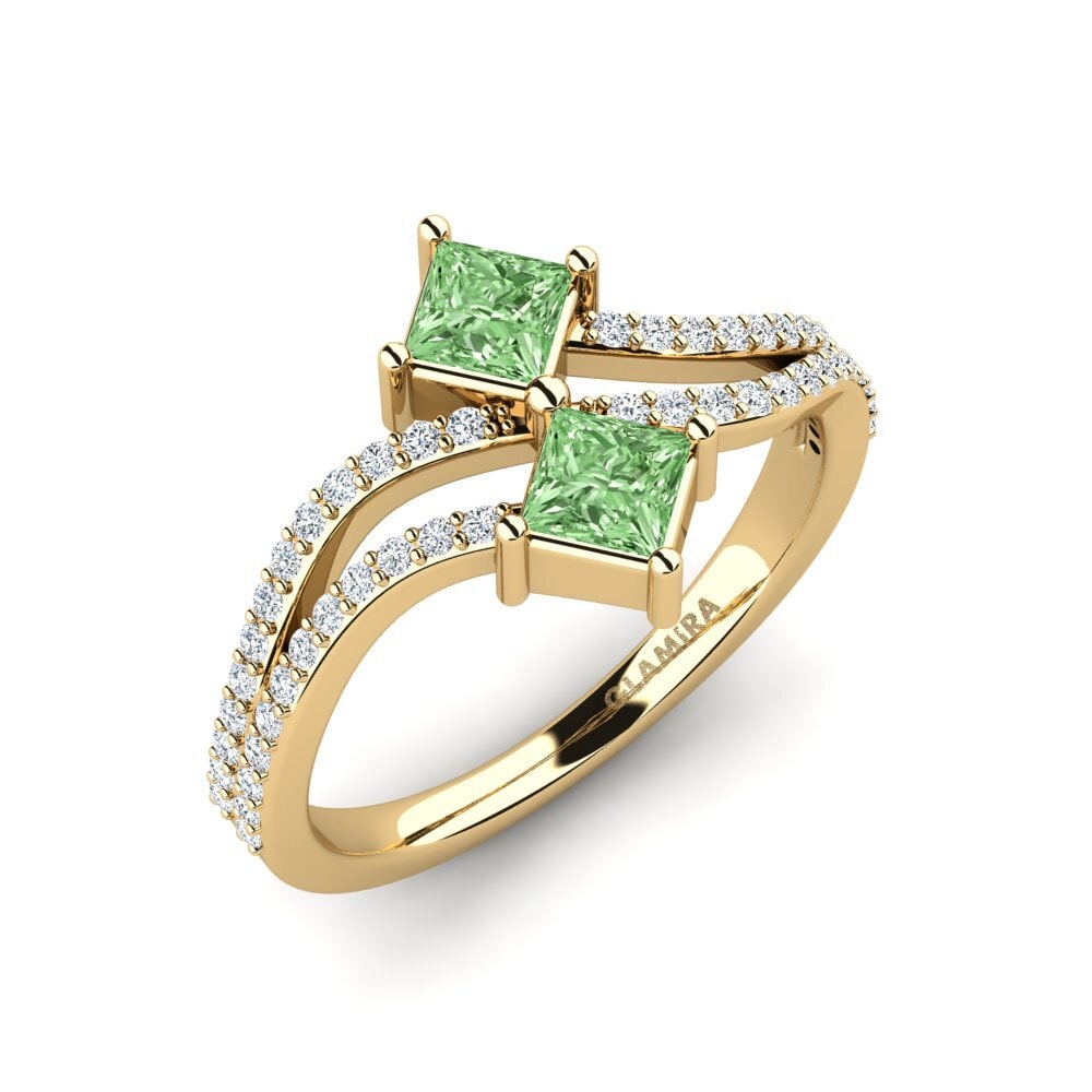 Princess Green Diamond Engagement Ring Wigan
