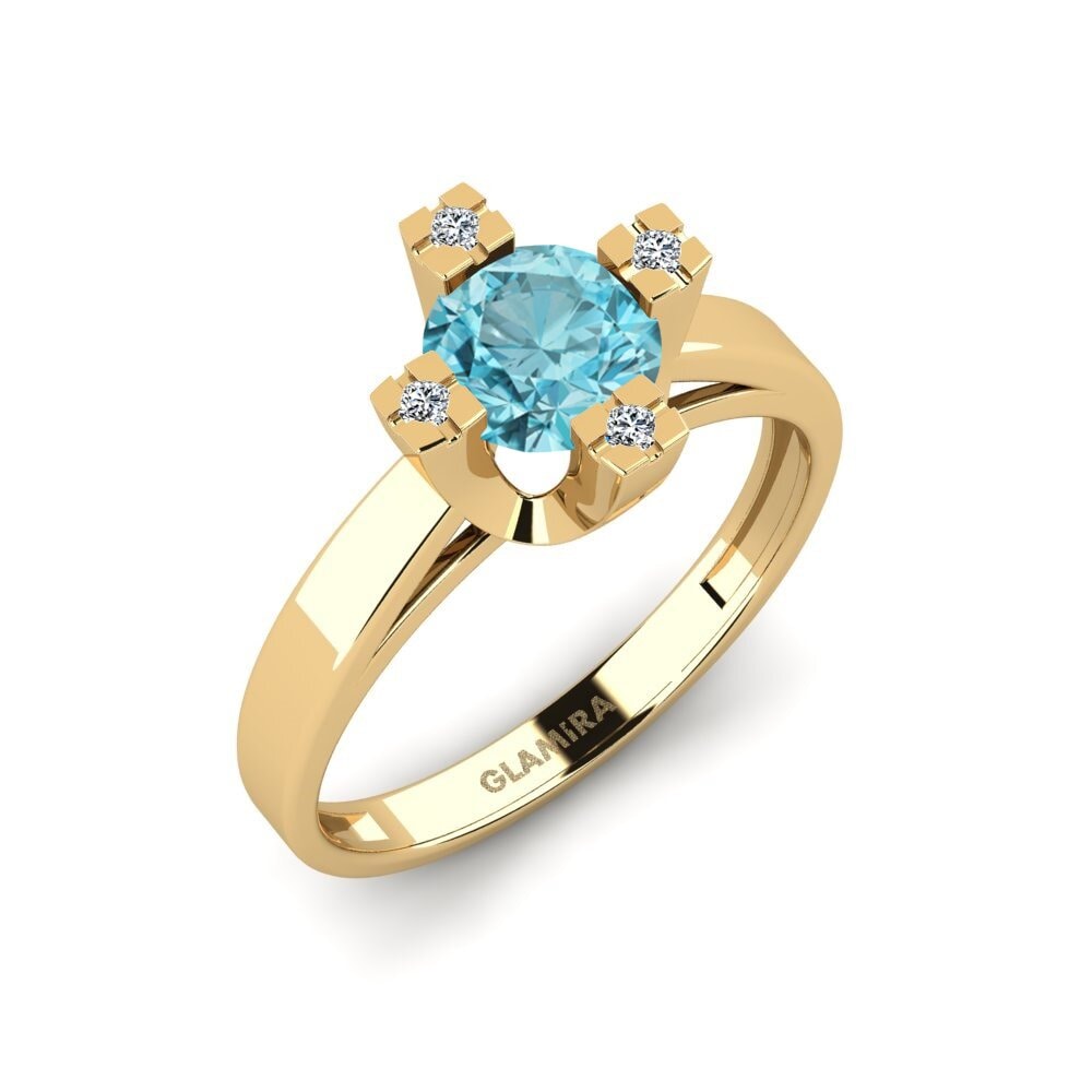 Blue Zircon Engagement Ring Yrmen