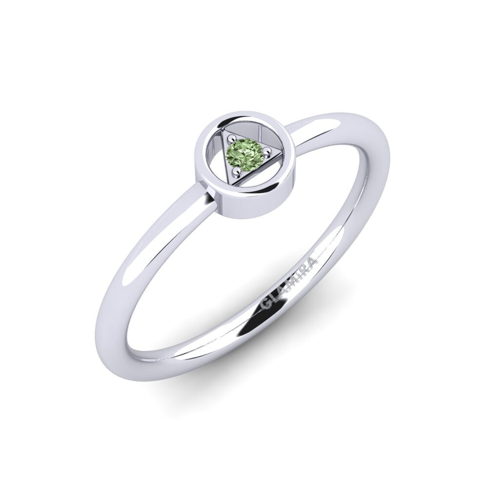 585 Bílé zlato Zelený diamant Zásnubní prsten Zienasas
