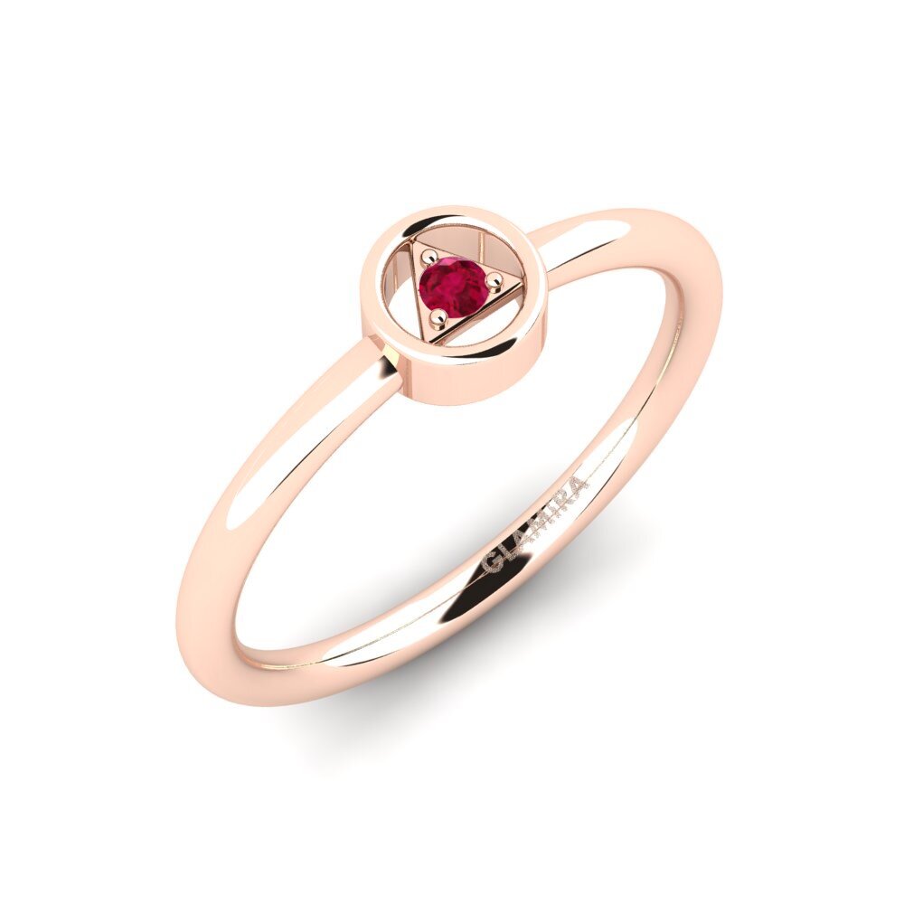 14ct Rose Gold Ruby Engagement Ring Zienasas