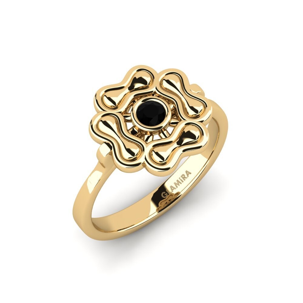 Ónix Negro Anillo de compromiso Manrean