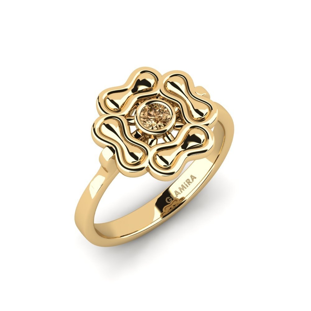 Diamante café Anillo de compromiso Manrean
