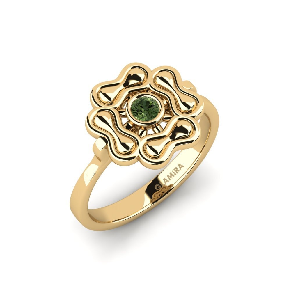 Zafiro Verde Anillo de compromiso Manrean
