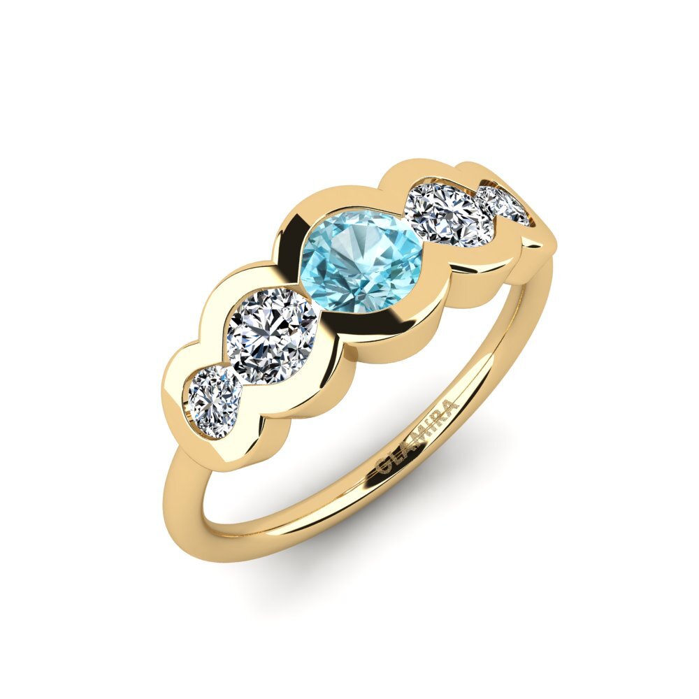 Blue Zircon Engagement Ring Odell